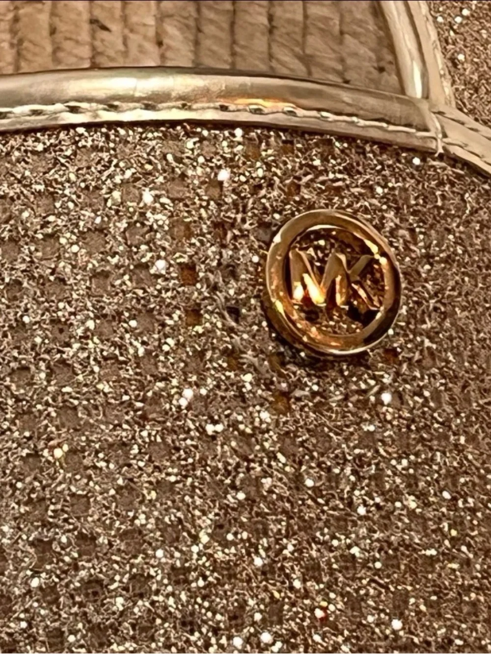 Michael Kors Kendrick Gold Metallic Espadrille Slip On Flats NWT 9